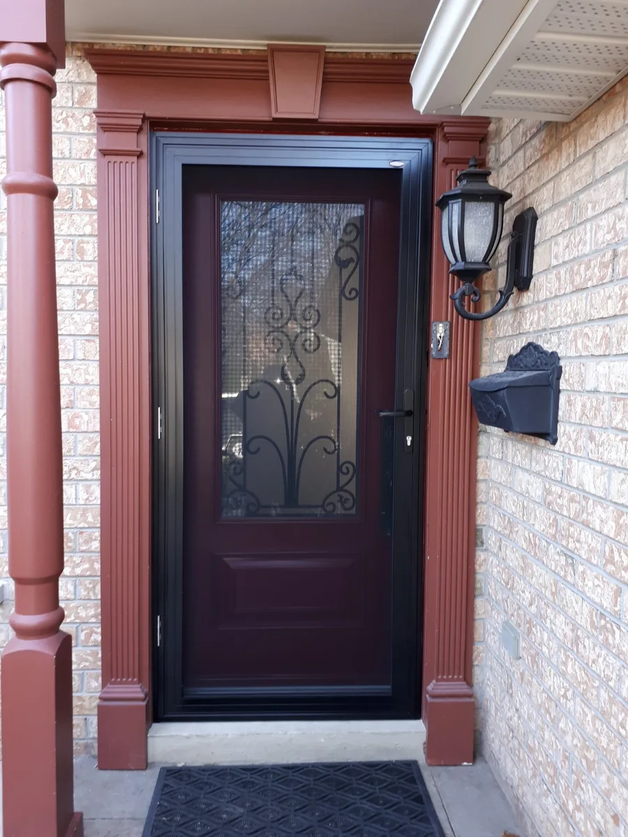 Safe-T-Screen security door installed at a Western Canada business entrance